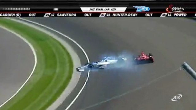 Indycar Indy 500 2012 Final Lap Sato crash