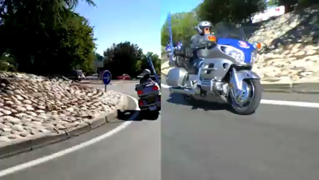 Gamelle en Goldwing, faut le faire !!!