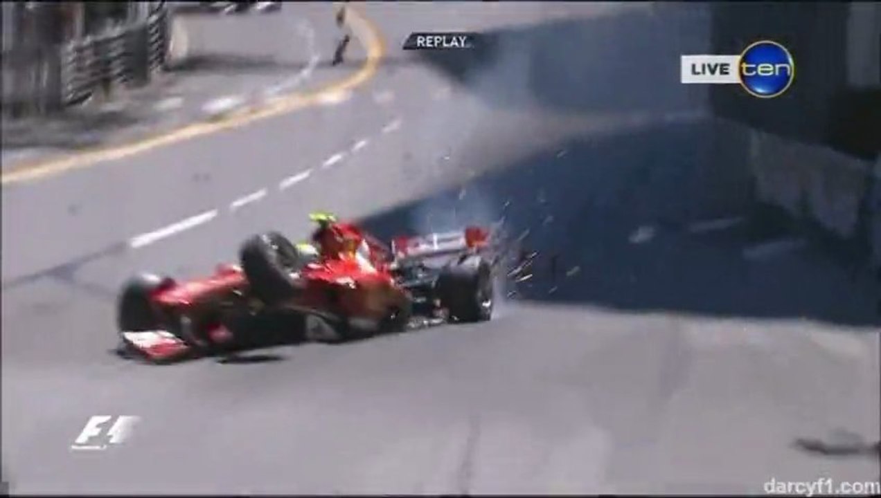 Formula 1 Monaco 2013 Massa huge crash