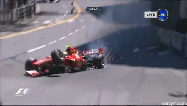 Formula 1 Monaco 2013 Massa huge crash