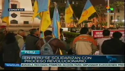 Peruanos realizan marcha en apoyo a la Revolución Bolivariana