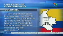 Califica FARC de desafortunadas palabras de Fernando Carrillo