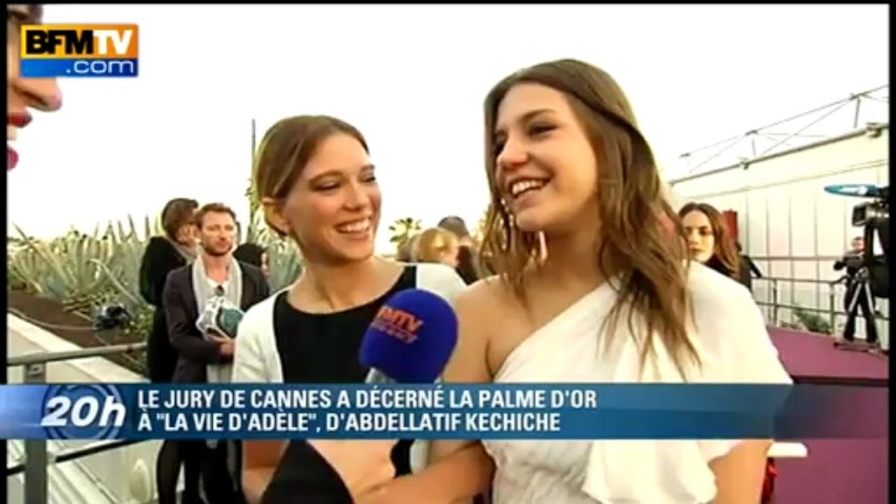 Cannes: Kechiche, Exarchopoulos, Seydoux: Palme d'or à trois, "c'est grandiose" - 26/05