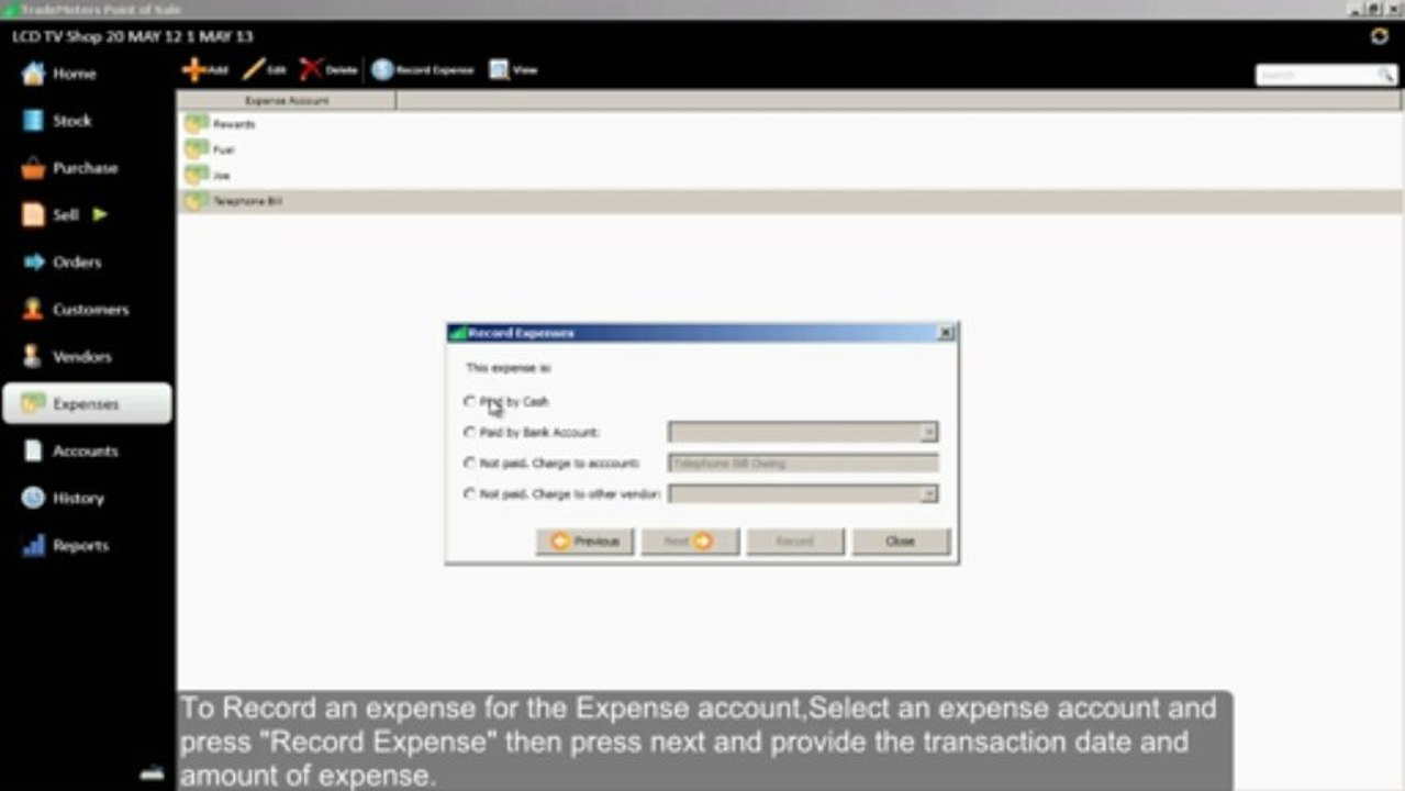 TradeMeters POS V3 How to Record Expenses