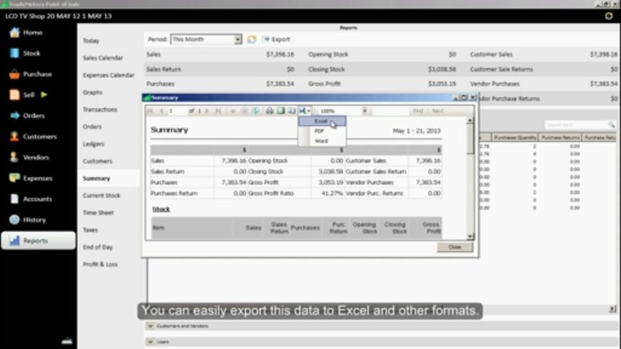 TradeMeters POS V3 Reports Advance Summary, Stock Valuation and Gross Profit Calculation