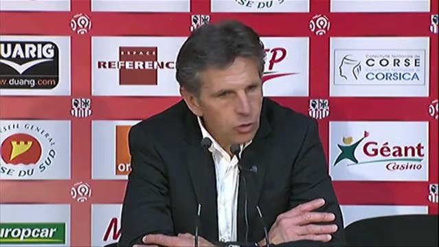 Conférence de presse AC Ajaccio - OGC Nice : Albert EMON (ACA) - Claude PUEL (OGCN) - saison 2012/2013
