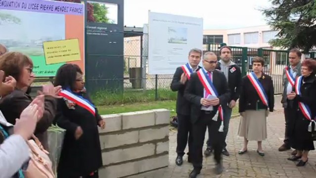 Pose de la première pierre de la rénovation du Lycée Mendès France