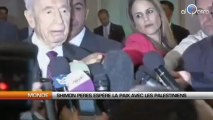 Shimon Peres espère la paix avec les palestiniens