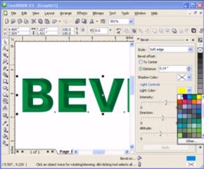 Bevel effect in CorelDraw