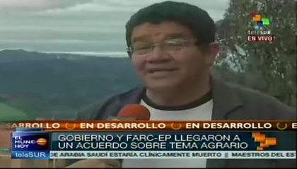 Campesinos colombianos celebran primer acuerdo sobre el tema agrario