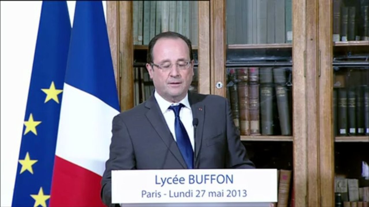 Pour les 70 ans de la création du CNR, Hollande au lycée Buffon