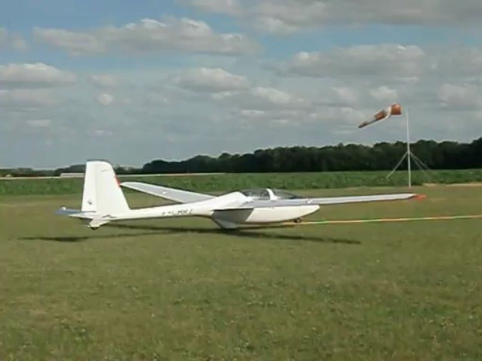 Décollage au treuil en planeur