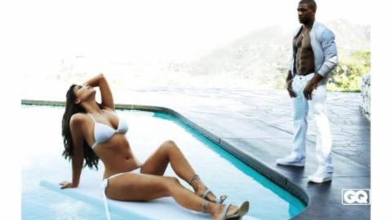 GQ Celebrities - Reggie Bush's GQ Photoshoot with Kim Kardashian