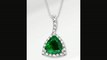 Ftd 234 Tgw Genuine Emerald Trillion With White Sapphires Sterling Silver Pendant Necklace