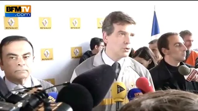 A Flins, Arnaud Montebourg salue le retour de Renault en France - 28/05