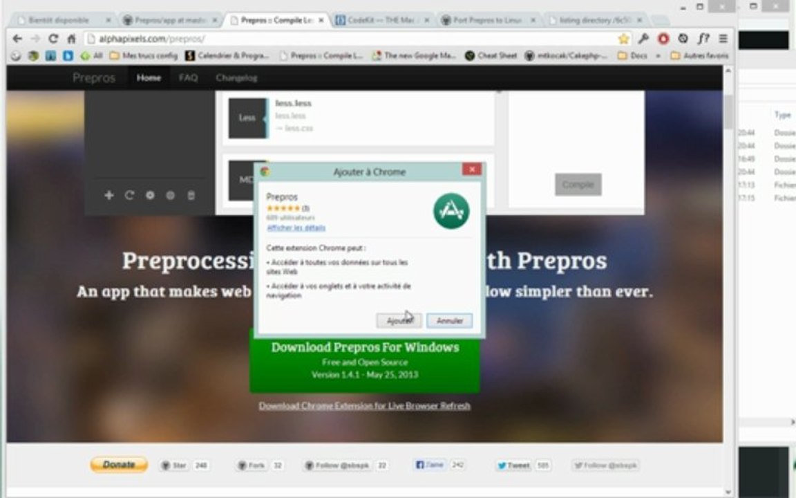 Tutoriel vidéo HTML-CSS : Prepros