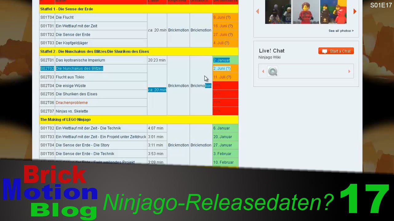 Brickmotion blog 17: ninjago-releasedaten?