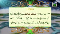 Madani Phool (Madani Pearls) no:01 related to Hazrat Imam Jafar Sadiq رحمتہ اللہ علیہ