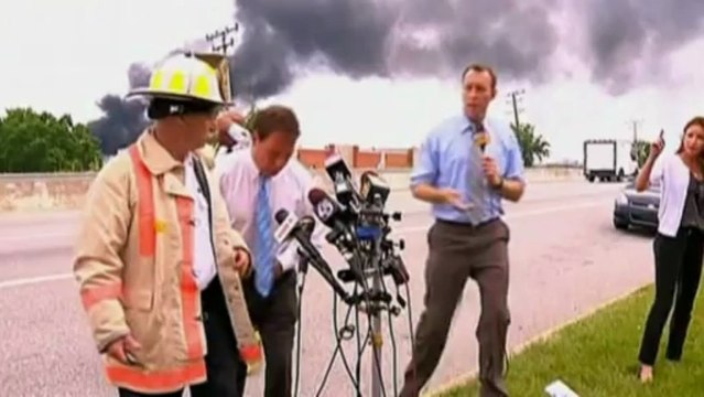 Freight train derailment causes massive explosion