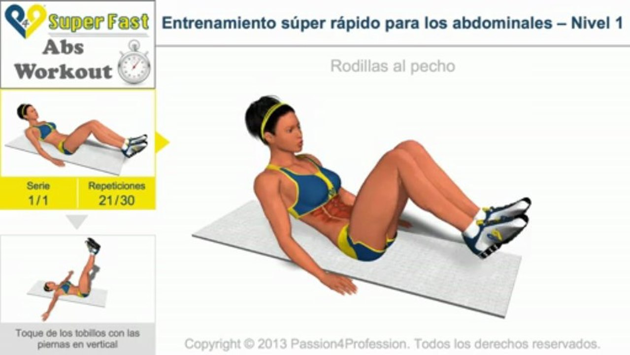 Entrenamiento súper rápido para los abdominales – Nivel 1