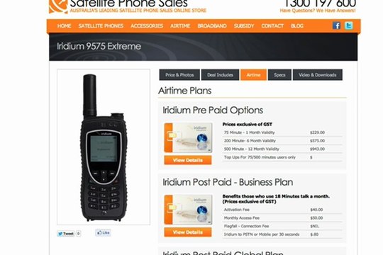 How many pre paid options are there for the iridium 9555 satellite phone