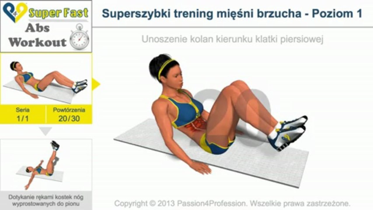 Superszybki trening mięśni brzucha - Poziom 1