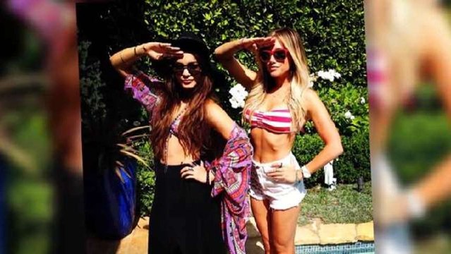 Hudgens & Tisdale Pose in Bikinis at BBQ