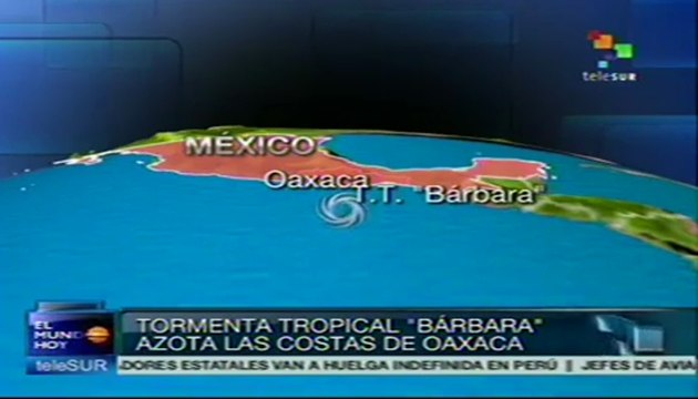 Tormenta tropical Bárbara azota costas de Oaxaca