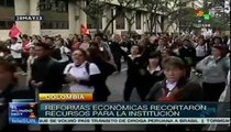 Estudiantes del SENA protestan en Bogotá contra políticas económicas