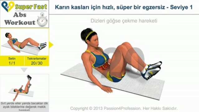 Karın kasları için hızlı, süper bir egzersiz - Seviye 1