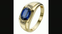 9ct Yellow Gold Created Sapphire & Diamond Set Ring Review