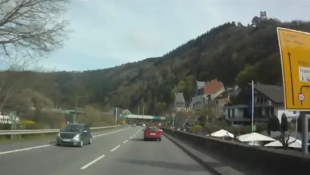 Deutschland. Берег реки Mosel. B53 от выхода с B50 до B49 (Alf)