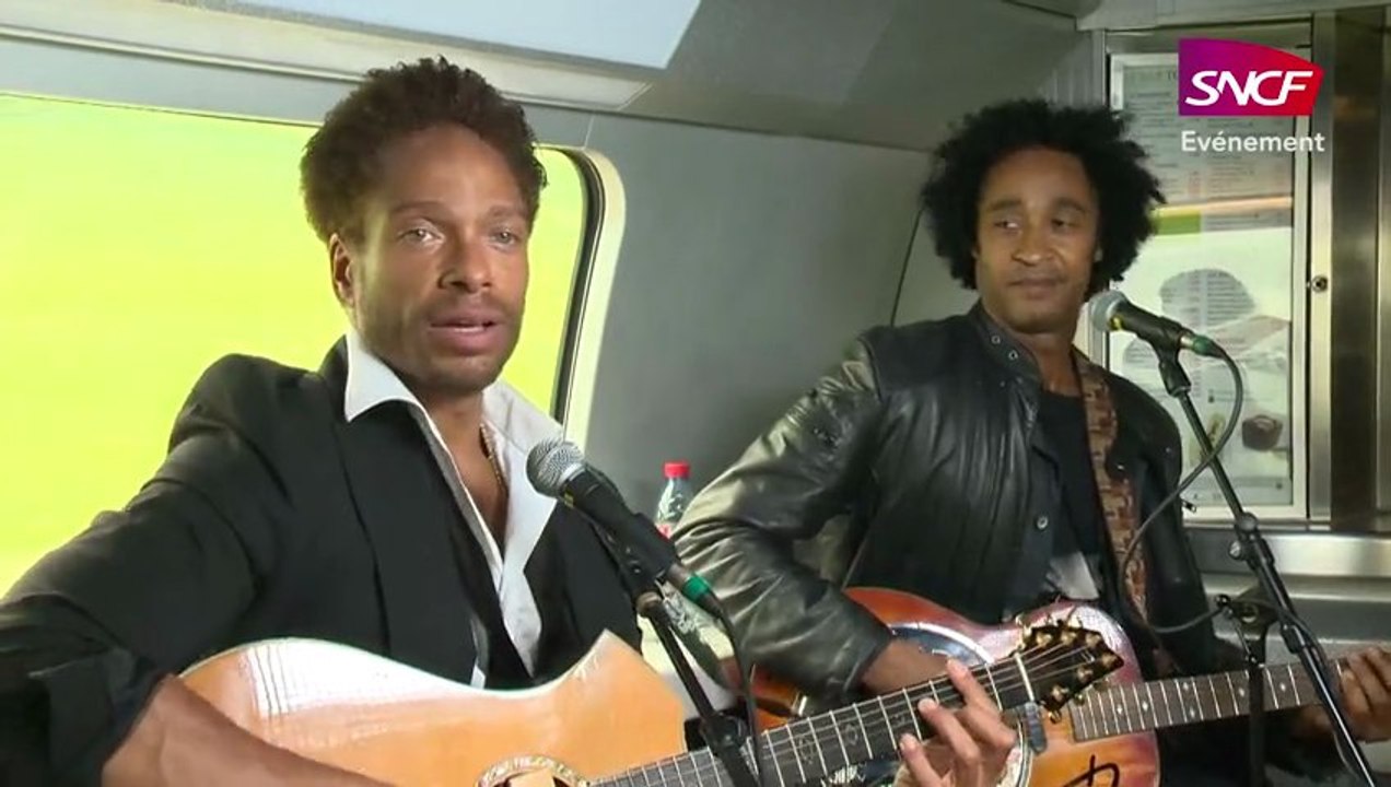 Showcase de Gary Dourdan et Darren Lee (Sugar Free Band) dans le TGV