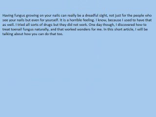 How You Can Treat Toenail Fungus Naturally - Three Simple Methods