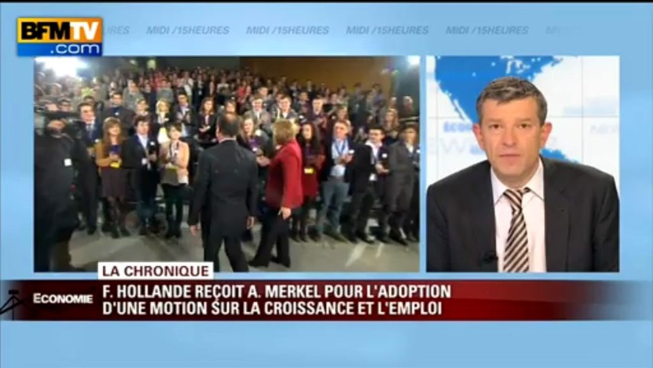 Chronique éco de Nicolas Doze: Hollande reçoit Merkel pour l'adoption d'une motion sur la croissance - 30/05