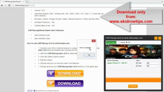 CSR Racing Hack Cheat Adder Generator Download 2013 [Gold][Cash]