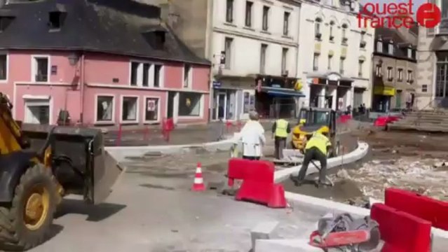 Travaux place de Gaulle à Quimperlé