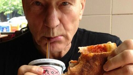 Actor Patrick Stewart Waits 72 Years To Eat Pizza?