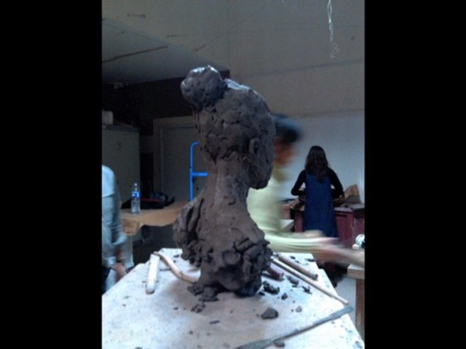 Sculpture buste homme ivoirien portrait en terre - Man Clay portrait