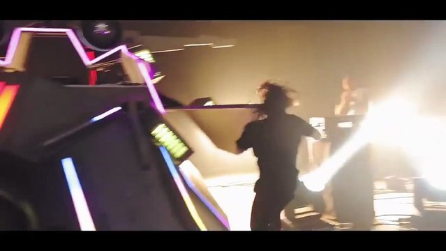 Skrillex violently hits his head and falls!