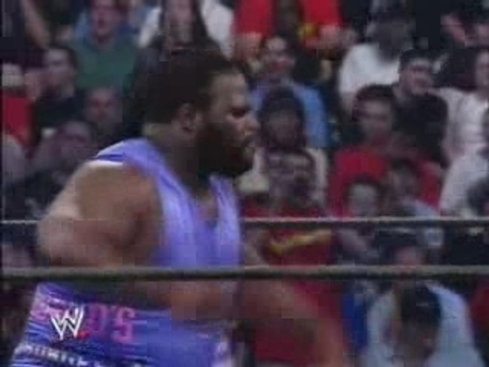 Brock Lesnar hits the F-5 on Mark Henry