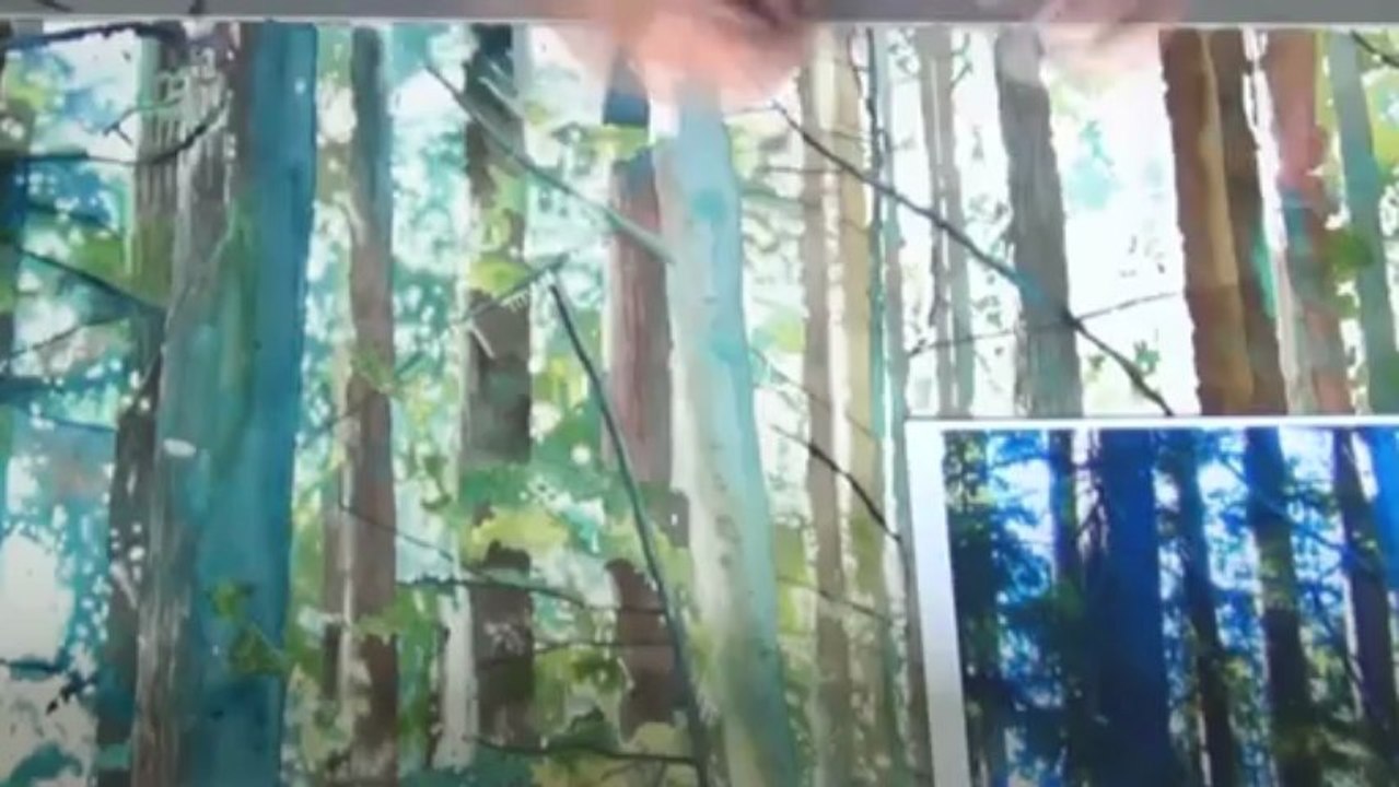 How to paint a forest with watercolor (Out of the Blue)