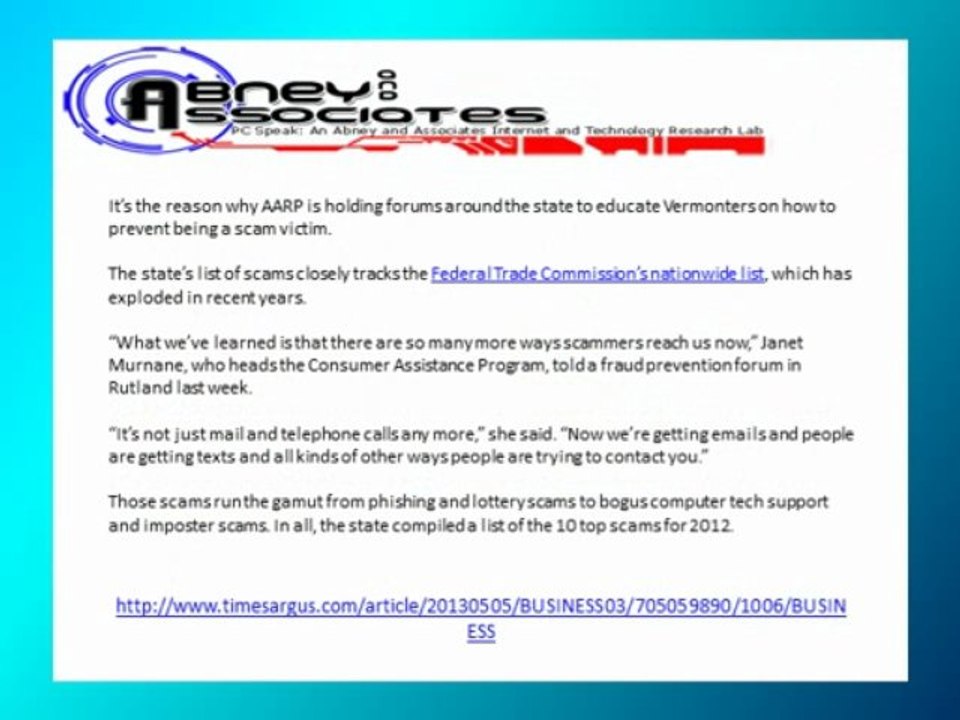 Abney and Associates Blog Reviews: Forums focus on consumer fraud prevention