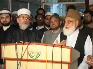 Views of Qazi Hussain Ahmad about Dr. Tahir ul Qadri