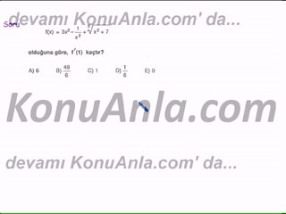 Türev Çözümlü Test -1