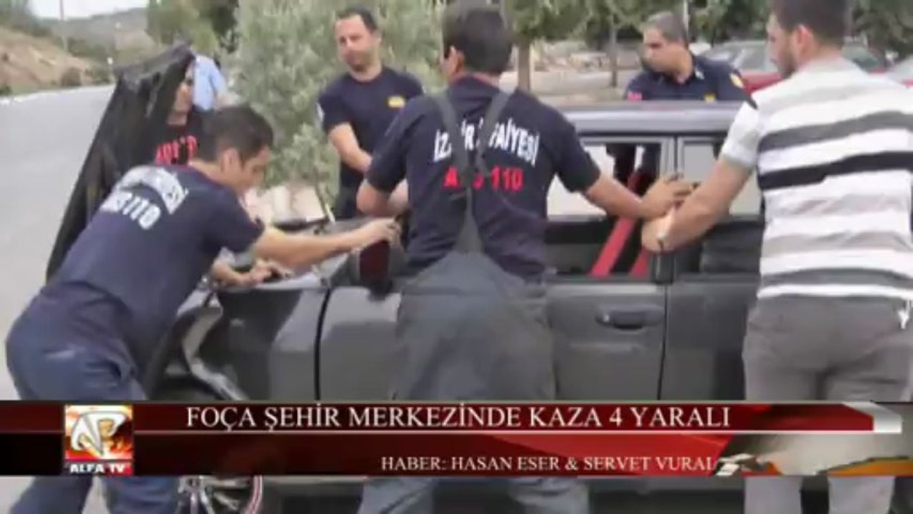 Foça'da kaza  4 yaralı...