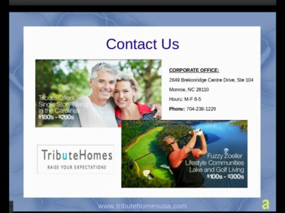 Tribute Homes Communities - Find 55+ communities in South Carolina