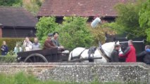 Matt Damon and George Clooney Horse Around the English Countryside