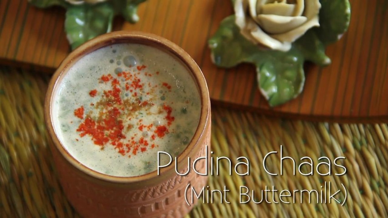 Pudina Chaas - Mint Buttermilk - Indian Cold Drink Recipe by Annuradha Toshniwal [HD]