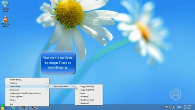 Ajouter le bouton démarrer dans windows 8 avec start menu x